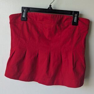 Maeve by Anthropologie Red Strapless Peplum Crop Top Size XS